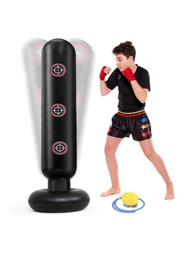 Arabest Punching Bag For Kids,Boxing Speed Bag For Adults And Kids, Free Standing Boxing Bag For Karate,Used For Practicing Karate, Taekwondo, Stress Relieving Punching Bags（160cm） - Image 1